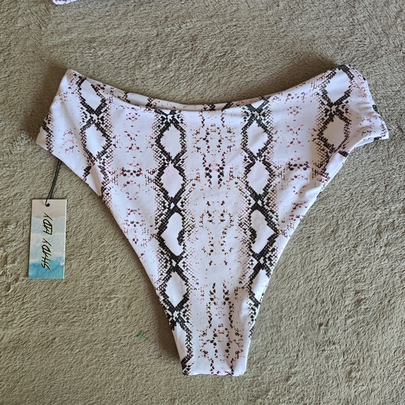 Shady Lady Malibu Snakeskin Strapless Bikini size large - Picture 7 of 13